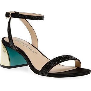 *BETSEY JOHNSON* Women's Jean Heeled Sandal, Black, Women’s Size 9.5